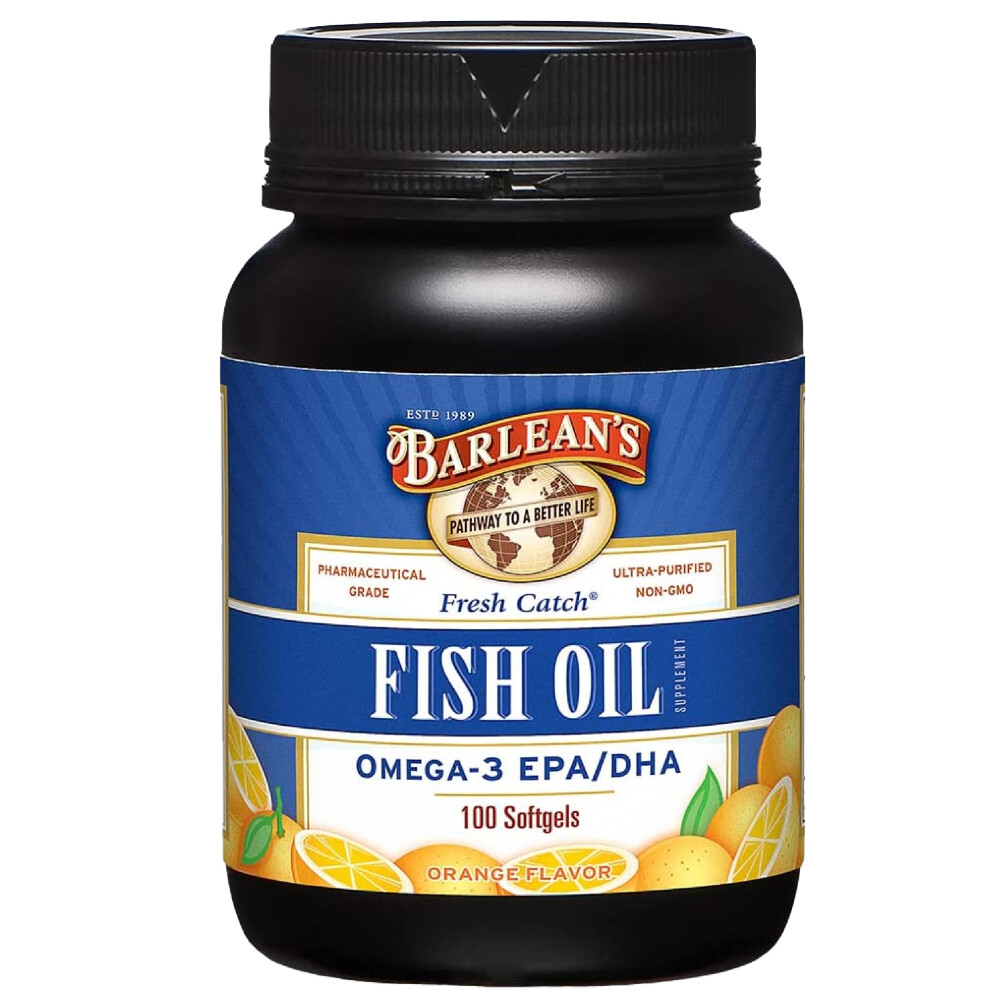 Barlean's Orange Fish Oil Omega 3 Supplement Epa And Dha Fatty Acid Softgels 1000Mg Flavored Fish Oil Pills 100 Count