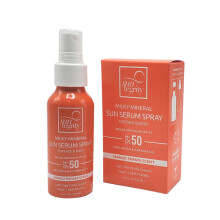 Spray per siero del sole minerale latteo per viso e corpo - spettro largo SPF 50 3,4 once