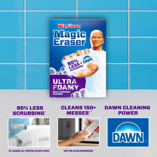 Mr. Clean Magic Eraser Ultra Foamy Multi Purpose Cleaner  Foaming Magic Eraser Sponge Multi Surface Cleaner  1ct 1