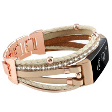 YONWORTH Posh Lederarmband, kompatibel mit Fitbit Charge 4 Charge 3, Armb nder f r Damen, Boho-Armb nder, Schmuck, mehrschichtige Wicklung