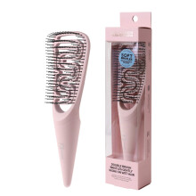 F3 Systems Tension Massage & Detangling Brush Mekk flexibiln tetiny Masn prstroj na vlasovou pokoku Odstranovac uzlku a zacuchn pro mokr
