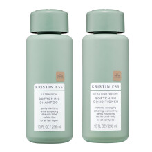 Kristin Ess Hair Softening Moisture Repair Shampoo and Conditioner Set for Curly + Thick Hair - Sulfate Free + Color Safe + Gentle - Anti-Frizz -