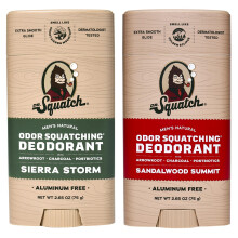 Dr. Squatch Natrliches Deodorant fr Mnner Geruchsbekmpfendes Herren-Deodorant ohne Aluminium Sierra Storm + Sandalwood Summit (2,65 oz, 2er-P