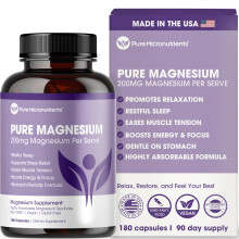 Pure Micronutrients Magnesiumglycinat-Ergnzung (chelatisiert) 200 mg pro Portion, 180 Stck
