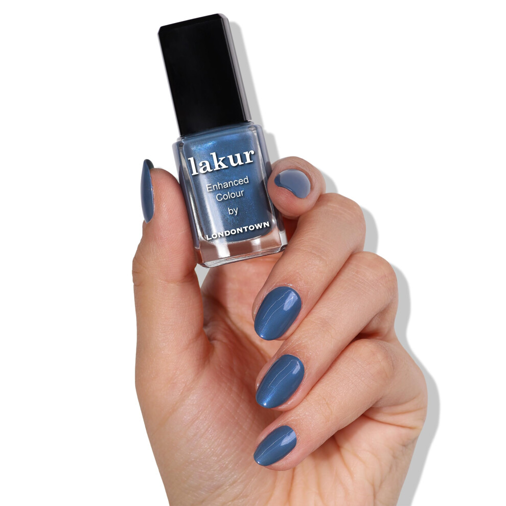 Londontown Midnight Blue Shimmery Nail Polish Blue Diamond Lakur Vegan Chip-Resistant Long-Lasting Nail Lacquer 40 Fl Oz