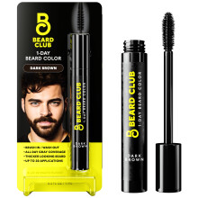 The Beard Club 1 jour Dye de barbe temporaire pour les hommes - Couleur de moustache et sourcils de la barbe brun fonc    pour un look plus complet