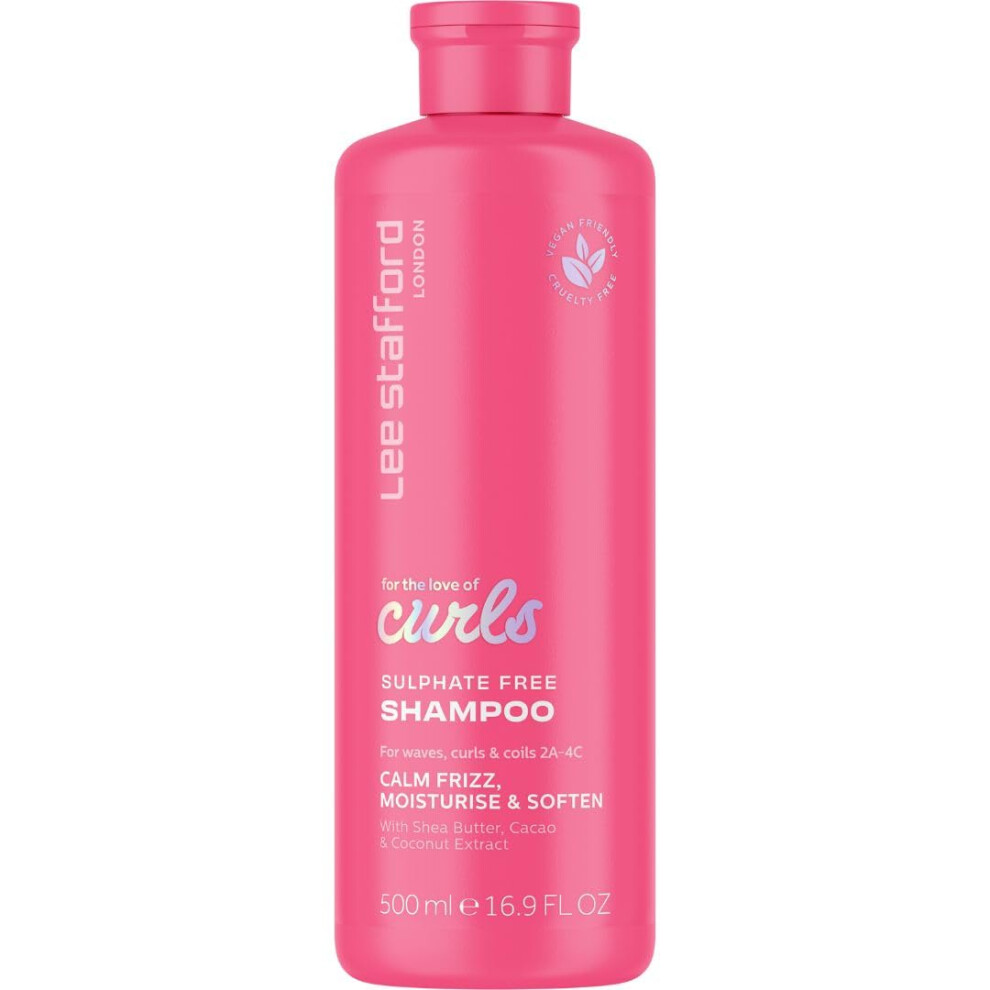 Lee Stafford Wavy  Curly  & Coily Shampoo | For The Love of Curls - Daily Cleanser for 2A to 4C Hair  Anti Frizz  Moisturising  Adds High Gloss S
