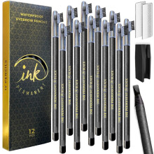 Permanent Ink [12er Pack] Augenbrauen- & Microbladingstift, Mapping-Kit für Permanent Make-up
