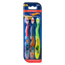 Brush Buddies Hot Wheels Handmatige Zachte Tandenborstel voor Kinderen, Multi-Kleur, Anti-Slip Handvat