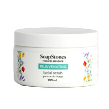 Esfoliante facial rejuvenescedor com pedras-sabo - 100mL - Esfoliante facial esfoliante com contas de acar e jojoba com bergamota e laranja do