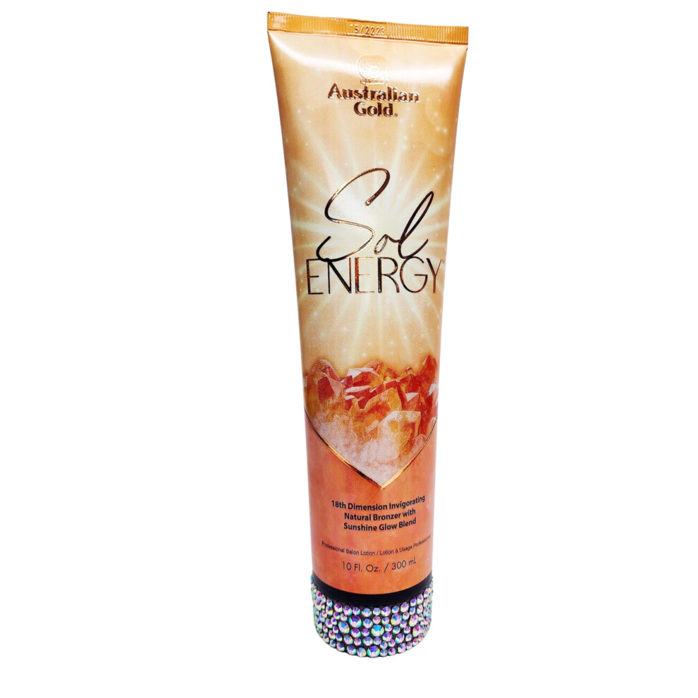 Australian Gold Sol Energy Tanning Lotion 10 oz - 18th Dimension Natural Bronzer DermaDark  Vitamin C & D  Bio-Active Minerals  Matte Finish  Ski