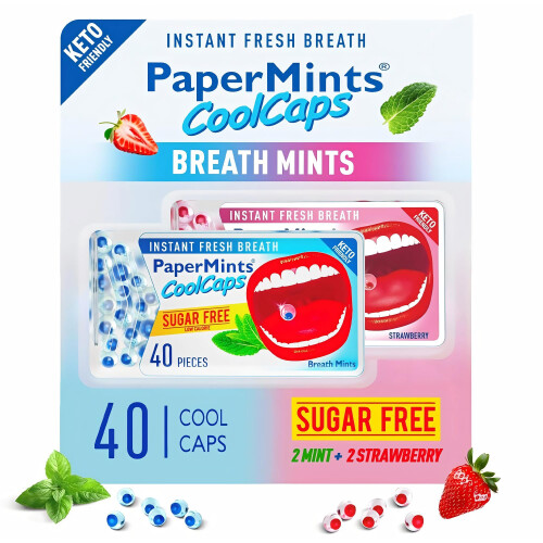 PaperMints CoolCaps - Suikervrije Muntjes 4-pack - 160 capsules