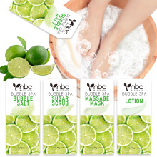 nbc BeautiLab Pedikre-Set, Fubad-Set: Blasensalz, Zucker, Peeling, Massagemaske, Massagelotion in einer Box, 4-stufiges Fu-Spa-Set fr trockene F