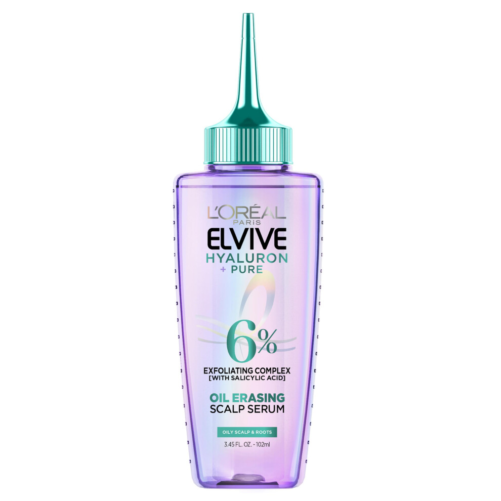 L’oréal Paris L'oreal Paris Elvive Hyaluron + Pure Oil Erasing Scalp Serum With Salicylic Acid For Oily Hair 3.45 Fl Oz