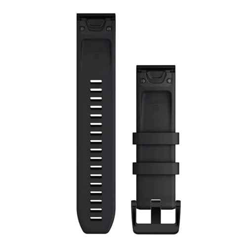 Garmin Garmin QuickFit 22 Λουράκι Ρολόι - Μαύρο με Μαύρο Ατσάλινο Υλικό 1