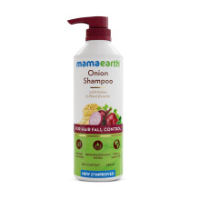 MAMAEARTH Zwiebelshampoo fr Haarwachstum und Haarausfallkontrolle | Feuchtigkeitsspendender, sanfter Kopfhautreiniger mit pflanzlichem Keratin | Fre