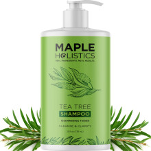 Tea Tree Oil Shampoo Sulfatfri - Djuprengörande Vegan Shampoo för Fet Hår och Huvudbotten - Dagligt Klargörande Shampoo med Rosmarin