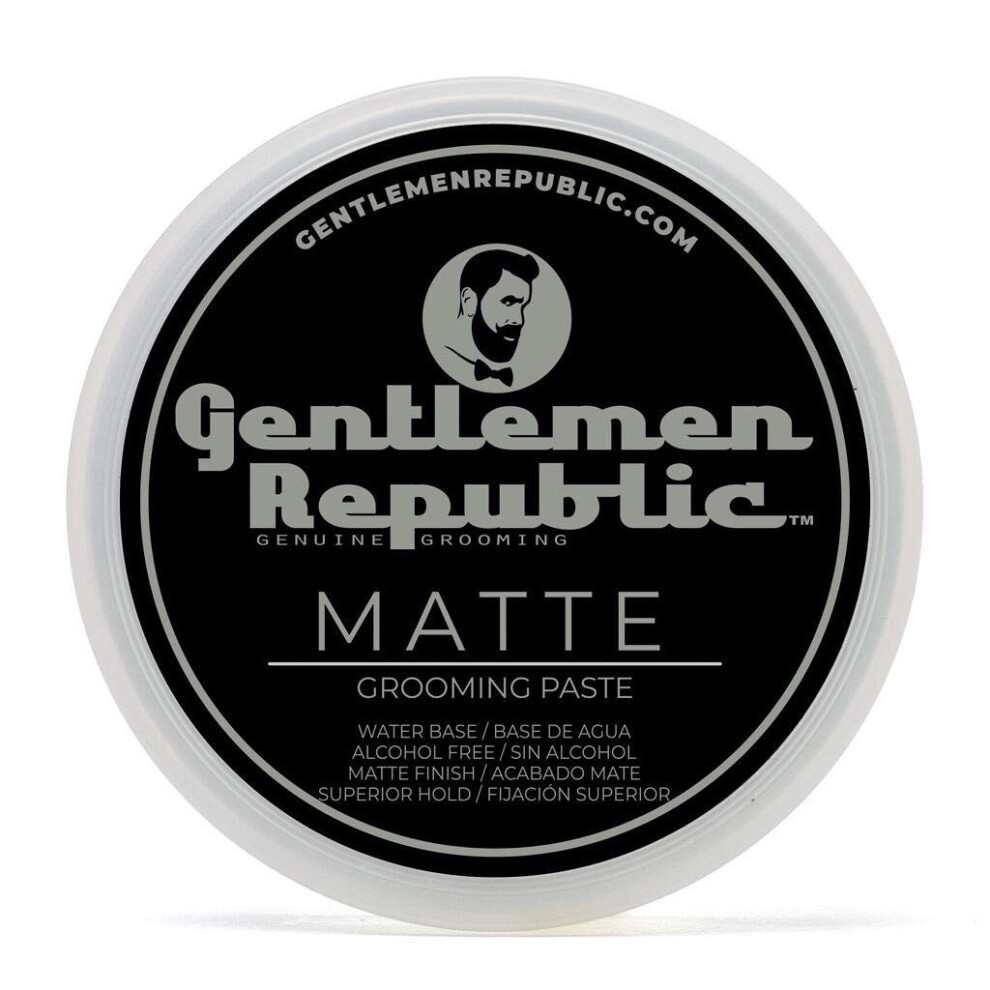Gentlemen Republic G Gentlemen Republic 4Oz Matte Paste - Water-Based Professional Formula With Superior Hold And Matte Finish For A Natural Look Made In The Usa