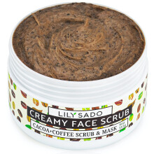 LILY SADO LILY SADO Esfoliante facial cremoso de cacau e caf - Melhor limpador facial esfoliante VEGAN para mulheres e homens - Lavagem facial n