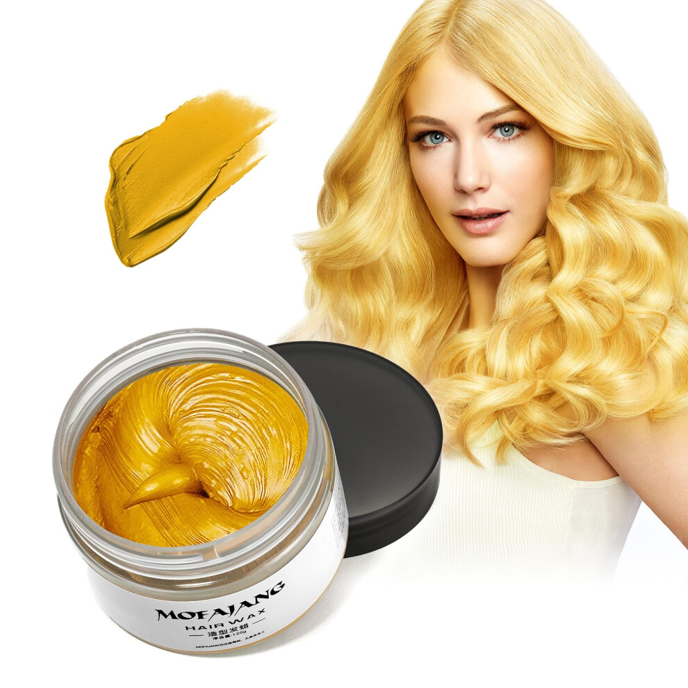 Efly Cream/Gold Temporary Hair Color Wax - 4.23 Oz Instant Pomade For Party Cosplay And Easy Cleaning (1 Gold)