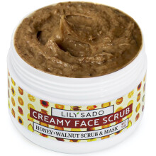 LILY SADO HONEY WALNUT Esfoliante facial cremoso - Melhor limpador facial esfoliante para mulheres e homens - Esfolia suavemente, suaviza e energ