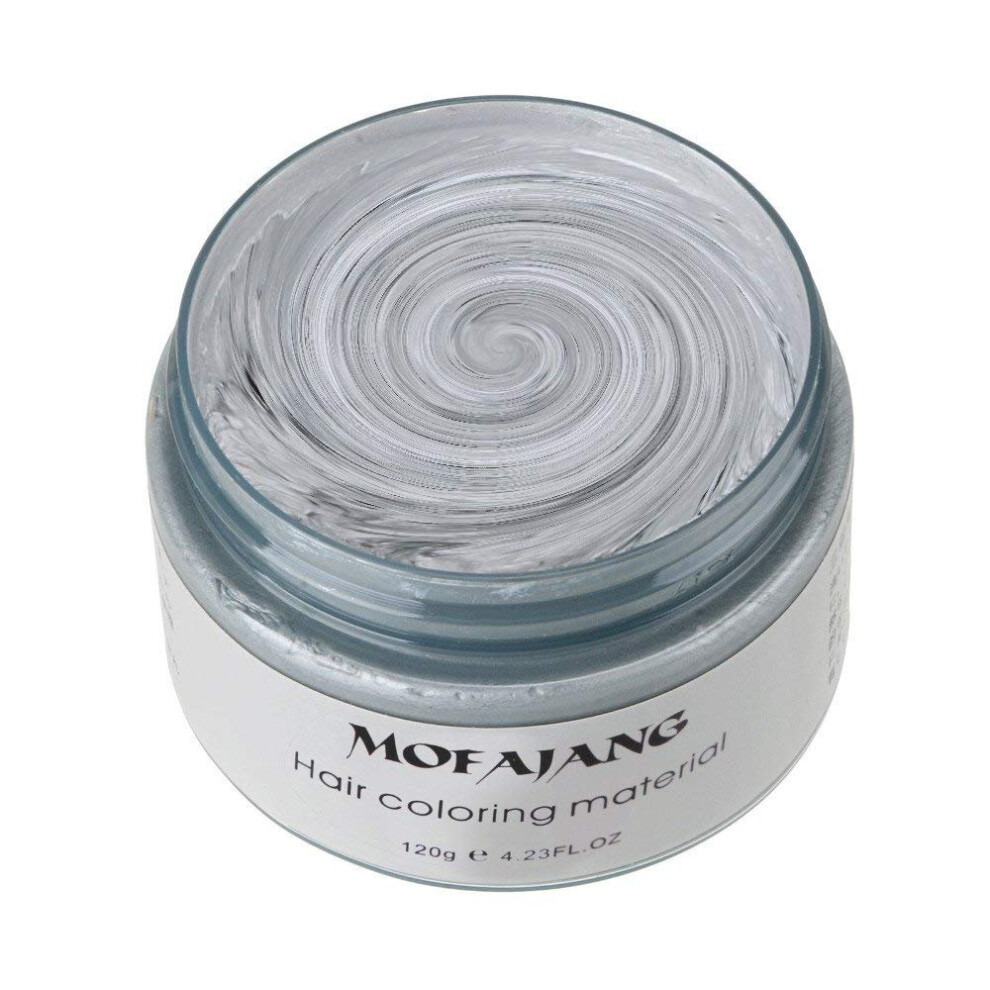 NYKKOLA Unisex Hair Wax Color Dye Styling Cream Mud  Natural Hairstyle Pomade  Washable Temporary Party Cosplay (Ash Matte Grey)-image-OPC-PHXR7K5-NEW