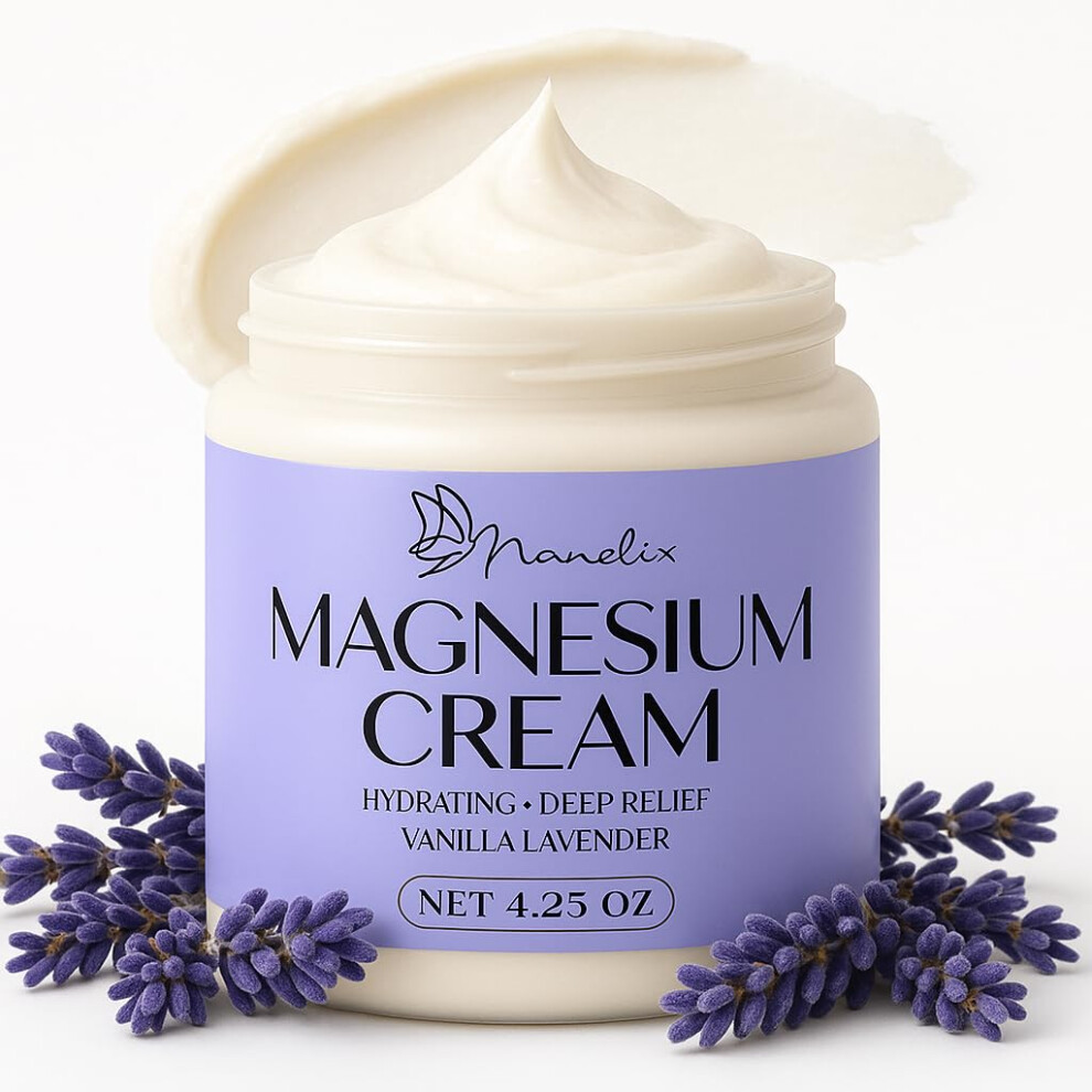 Manelix Cream Magnesium For Sleep - Topical Magnesium For Women Muscle Relaxation Calm Moisturizing With Coconut Oil Shea Butter & Hyaluronic