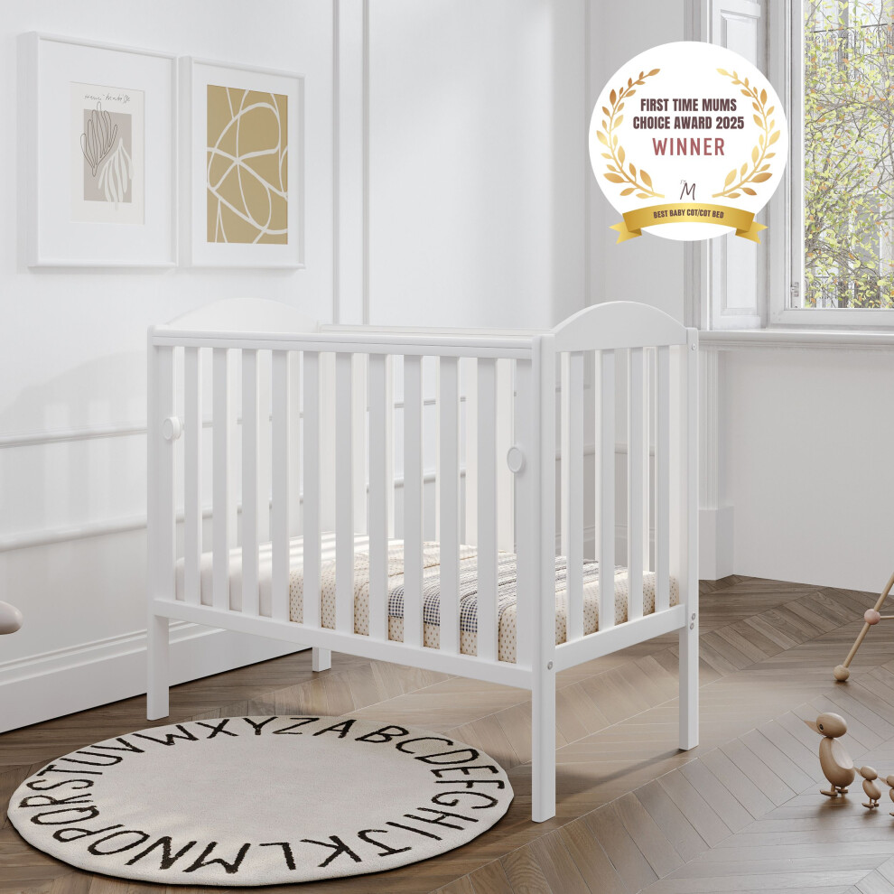 Viculii Waffi Space Saver Cot White with Bamboo Mattress-image-OPC-PHXR7XN-NEW