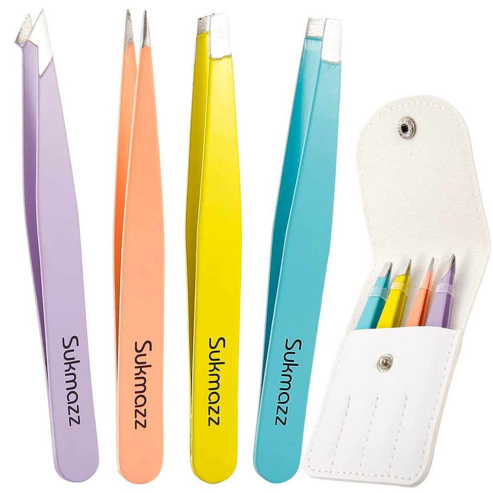 Sukmazz Tweezers For Eyebrows Eyebrow Tweezers Set For Ingrown Hair Removal Eyelash Extension Eyebrows Plucking Tweezers