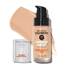 Revlon ColorStay Liquid Foundation for Combination & Oily Skin Face Makeup Stocking Stuffers for Women SPF 15 Medium-Full Coverage Matte Fini