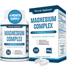 Purely Optimal Magnesium Complex Magnesiumprparat mit hoher Absorption, Magnesiumcitrat, Glycinatmalat und mehr Glute mit hoher Absorption