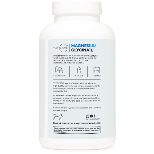 TypeZero, Clean, Magnesiumglycinat, 210 mg, 180 Kapseln (70 mg pro Kapsel) 2