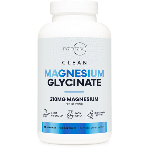 TypeZero, Clean, Magnesiumglycinat, 210 mg, 180 Kapseln (70 mg pro Kapsel)
