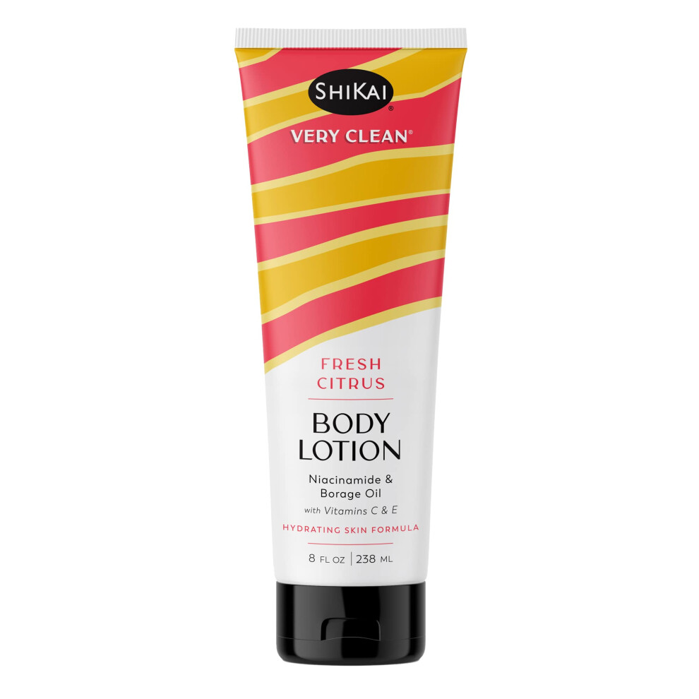 Doba Shikai Very Clean Body Lotion (Fresh Citrus 8 Oz) | Hydrating Skin Moisturizer For Dry Skin | With Niacinamide Borage Oil And Vitamin C & E