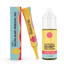 BASE LABORATORIES Piercing Keloid Bumps Shrinking Duo | Piercing Bump Treatment (.5oz) + Keloid Bump Removal Gel (2oz) | Keloid Scar Removal for