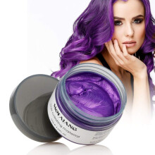 Natuurlijke paarse haarwas EFLY 4,23 oz-wegwerp paarse as DIY kapsel kleuren haarwas voor feest cosplay eenvoudige reiniging (1 paars)