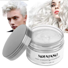 Tijdelijke haarkleurwas 4,23 oz-Instant kapselcrme Haarpommade Kapselwas voor feest Cosplay Eenvoudige reiniging (1 wit)
