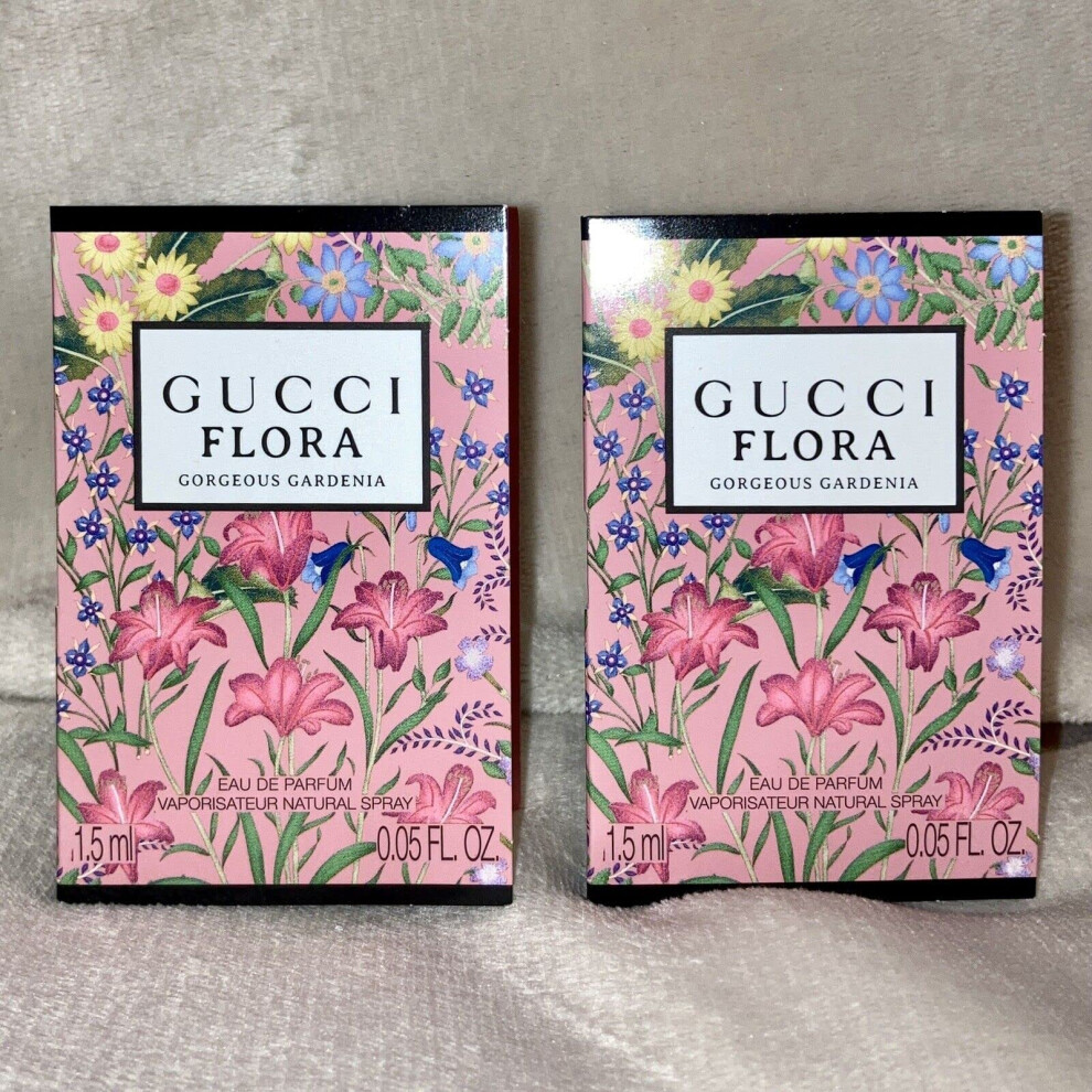 Riyan 2X Flora Gorgeous Gardenia Eau De Parfum Edp Sample Spray .05Oz 1.5Ml Each