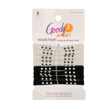Goody Sport Ouchless Seamless Hair Elastics - 8 Ct  Gray & Black  Sport-Level Damage-Free Grip for Workouts  Hair Ties for All Hair Types