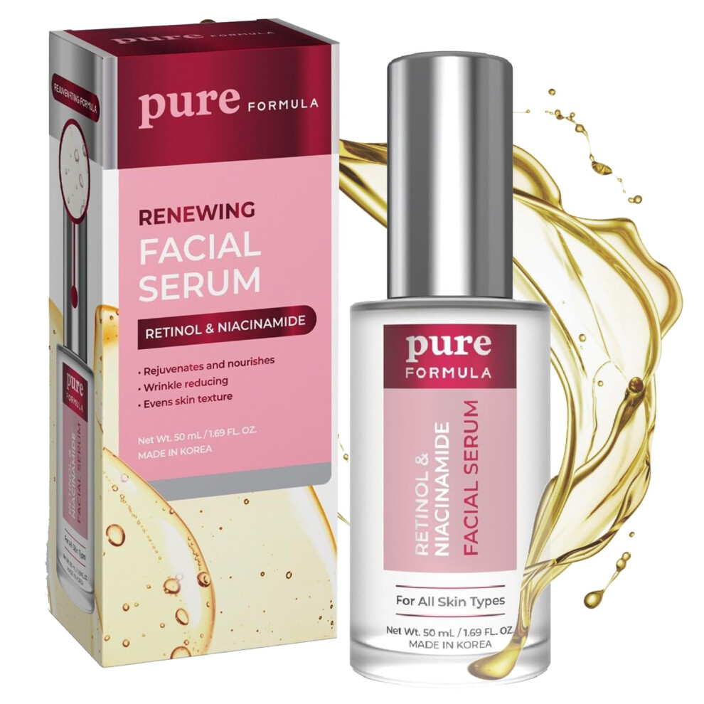 Pure Formula Dark Retinol And Niacinamide Face Serum - Treats Blemishes Acne Marks & Spots Brightening & Anti-Aging Facial Serum - Cruelty Free