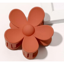 Kleurige Haar Klemmen Bloem Haar Clips - Grote Schattige Klemmen, Dik Haar, Haar Clip Zoete Bloem Clip (Diep oranje)