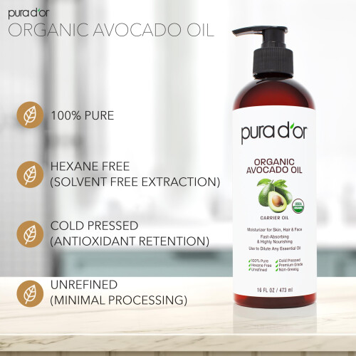 Pura D'or, Bio-Avocadoöl, 16 fl oz (473 ml) 1