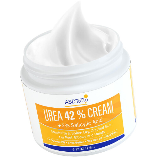 Urea Cream 42% - Foot Care for Dry Cracked Heels Foot Lotion - With 2% Salicylic Acid Tea Tree Oil Shea Butter Aloe Vera - For Feet Hands H