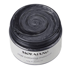 MOFAJANG Unisex haarwas kleurstof stylingcrme modder natuurlijk kapsel pommade wasbaar tijdelijk feest cosplay (donkergrijs)