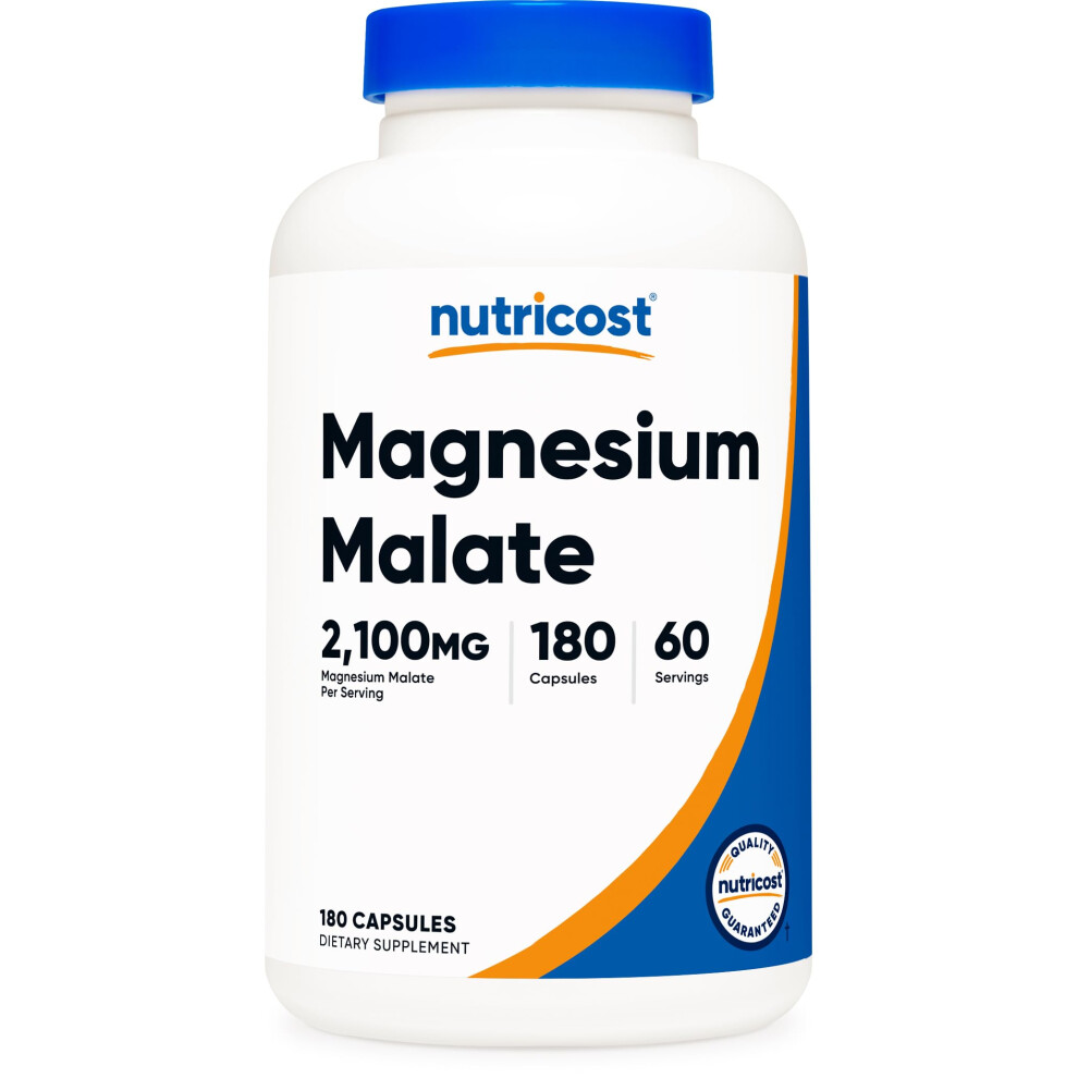 Nutrichost Nutricost Magnesium Malate 2 100Mg 180 Capsules - Vegetarian Non-Gmo Gluten Free