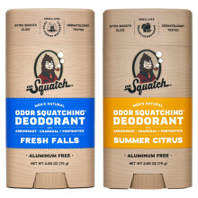 Dr. Squatch Natrliches Deodorant fr Mnner Geruchsbekmpfendes Herren-Deodorant ohne Aluminium Fresh Falls + Summer Citrus (2,65 oz, 2er-Pack)
