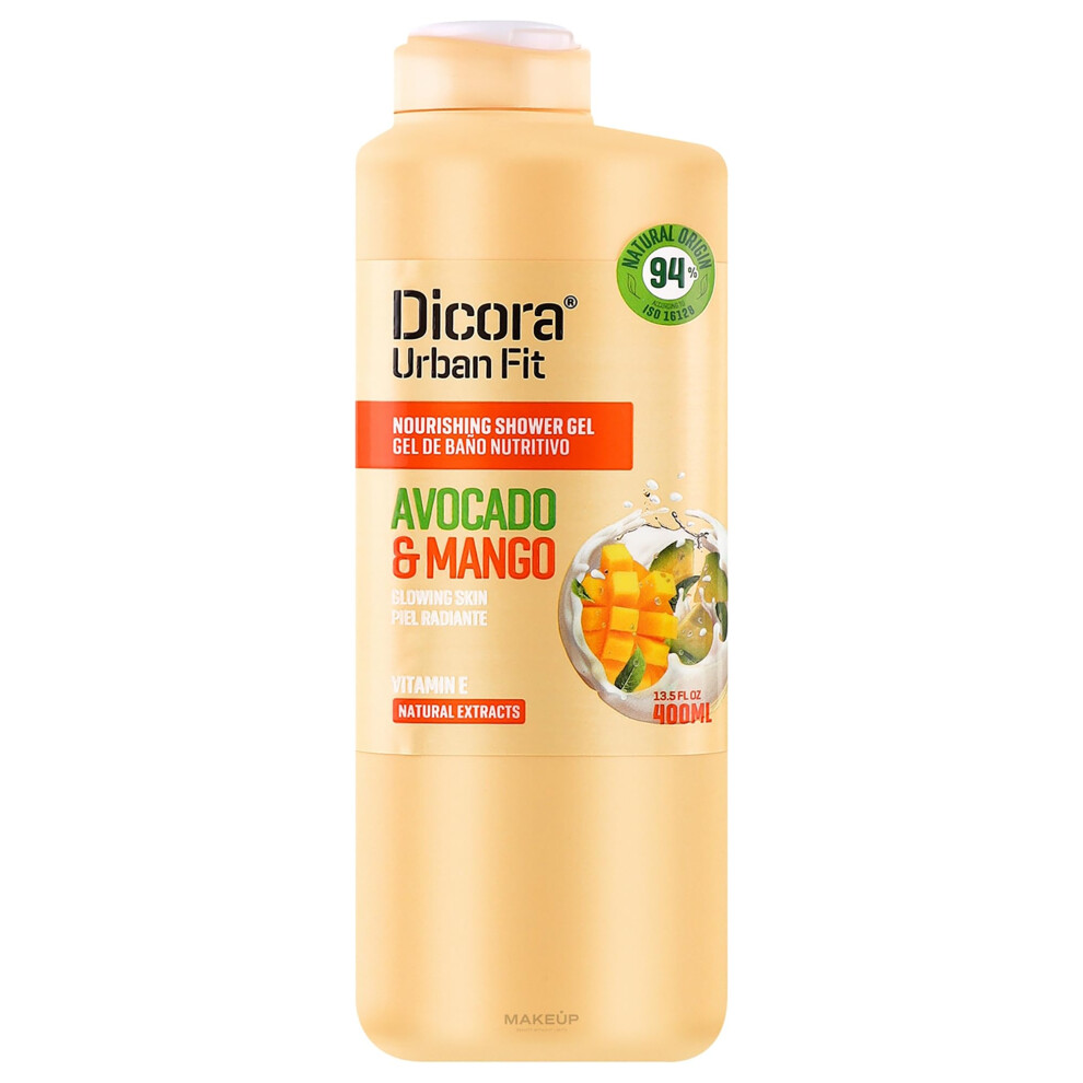 Dicora Urbanfit Dicora Urban Fit Nourishing Shower Gel - Extra Moisturizing Women And Mens Body Wash - Skin Protection With Vitamin E - Avocado And Mango - 13.5
