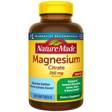 Nature Made, Magnesiumcitrat, 250 mg, 120 Weichkapseln (125 mg pro Weichkapsel)