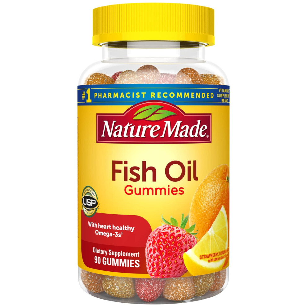 Nature Made Fish Oil Gummies Omega 3 Fish Oil Supplements Healthy Heart Support 90 Gummies 45 Day Supply