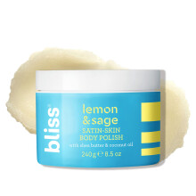 Bliss Satin-Skin Body Polish - Limo e Slvia - Esfoliante Corporal com Manteiga de Karit e leo de Coco - 8,5 onas - Suavizao e equilbrio d